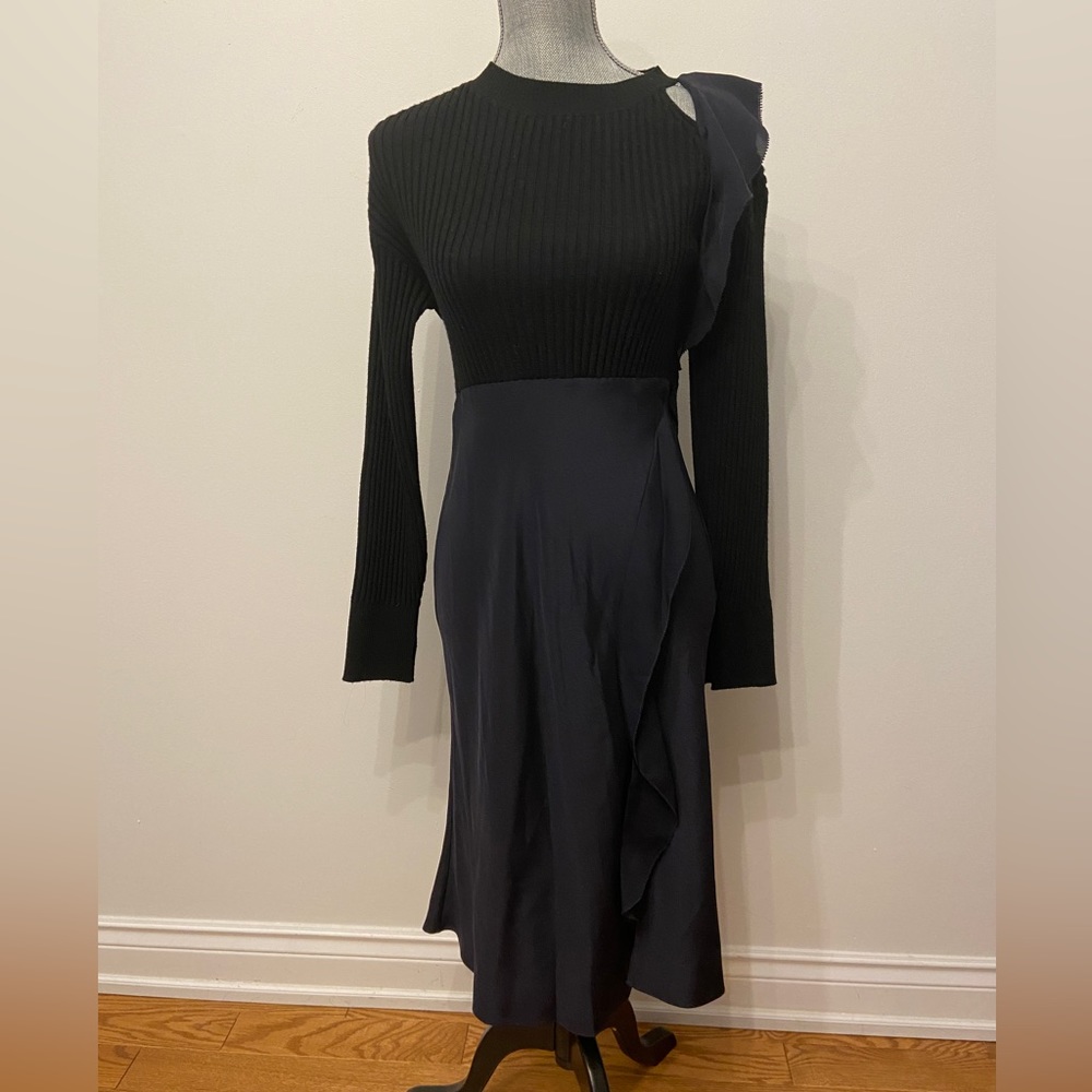 3.1 Phillip Lim Wool Knit Silk Midi Dress - Picture 1 of 7